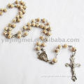 Catholic Religious Wooden beads Rosary necklace Nature wood